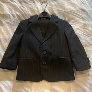 Toddler Suit Blazer & Pants, Black Pin-striped